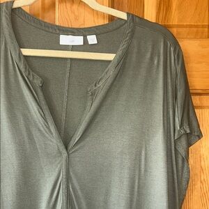 J. Jill Green Dolman Sleeve Blouse with Relaxed Ruched Style